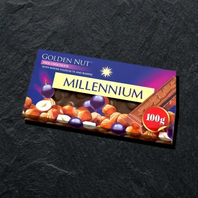Millennium shokoladi, mayiz va yong‘oq bilan