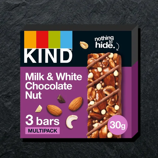 Kind — ореховый батончик с молочным и белым шоколадом