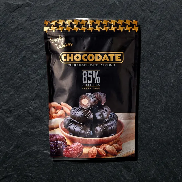 Chocodate — bodomli 85% shokoladdagi xurmo