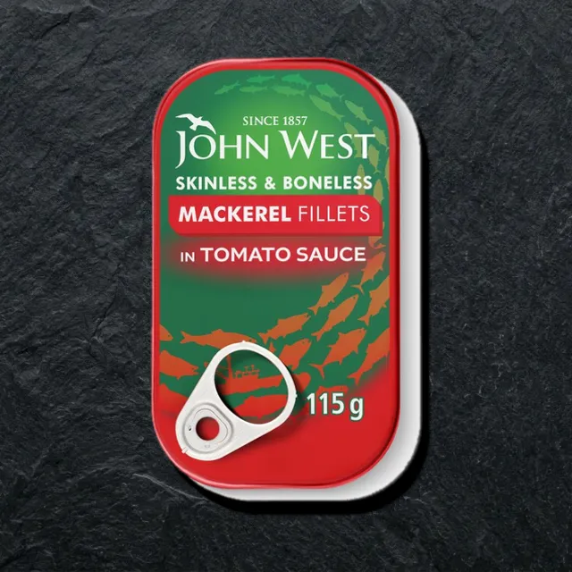 John West skumbriya, tomat sousida